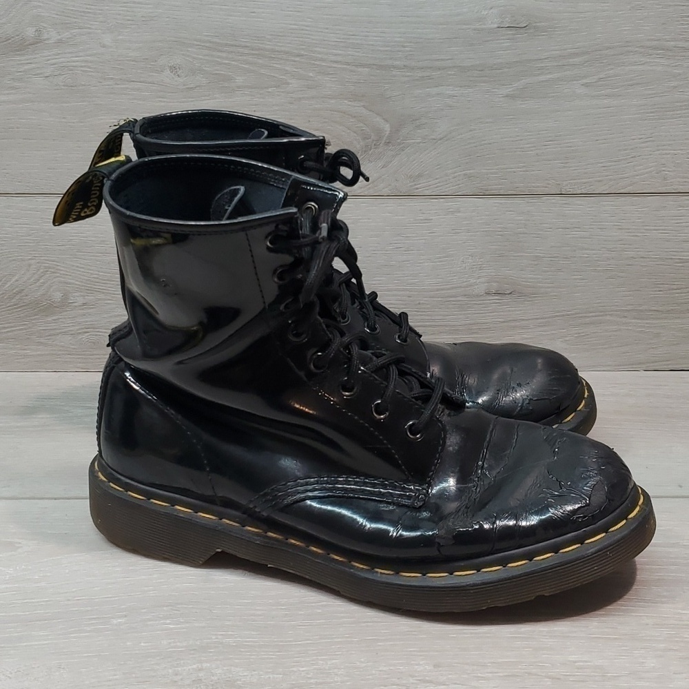 Doc Dr.Martens Womens 1460 High Top Combat moto Chunky Boots shoes sz 42/10